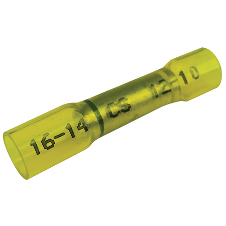 SEACHOICE Step Down Heat Shrink Butt Connectors, 16-14/12-10 100/Pack, Yellow 61441